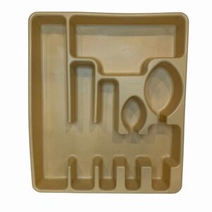 VTG‎ Rubbermaid Flatware Silverware Organizer Tray Almond Beige Sand Drawer